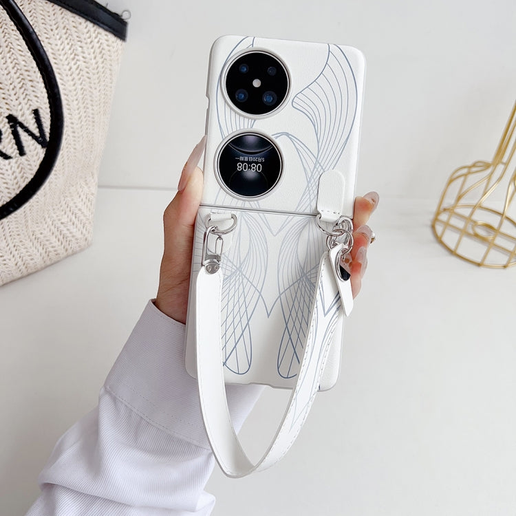 For Huawei Pocket 2 Wristband Folding Shockproof Phone Case(White) - Huawei Cases by buy2fix | Online Shopping UK | buy2fix
