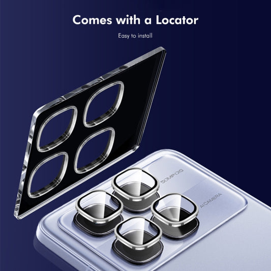 For Redmi K70 Ultra ENKAY Hat-Prince 9H Rear Camera Lens Aluminium Alloy Tempered Glass Film(Black) by ENKAY