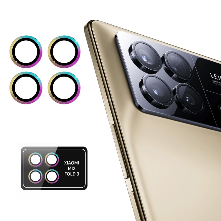 For Xiaomi Mix Fold 3 ENKAY Hat-Prince 9H Rear Camera Lens Aluminium Alloy Tempered Glass Film(Colorful) - by ENKAY | Online Shopping UK | buy2fix