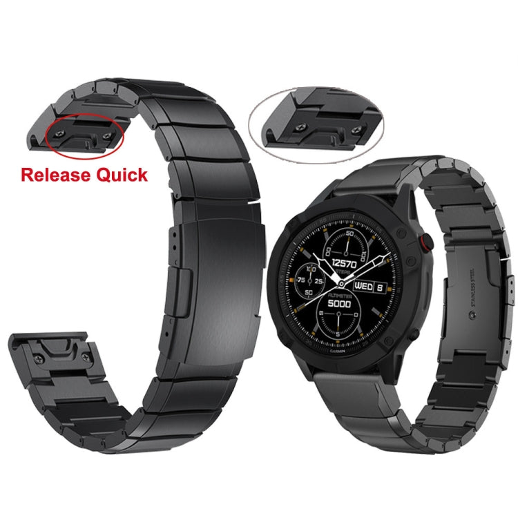 For Garmin Fenix 8 AMOLED 43mm Tortoise Shell 20mm Stainless Steel Watch Band(Gold) - Watch Bands by buy2fix | Online Shopping UK | buy2fix