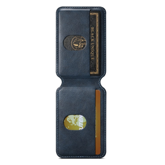 Suteni S2 Phone Magnetic Card Case Card Sleeve MagSafe Magnetic Coil PU Leather(Blue) by Suteni