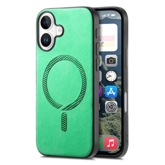 For iPhone 17 Solid Color Retro Magsafe PU Back Cover Phone Case(Green) - iPhone 17 Cases by buy2fix | Online Shopping UK | buy2fix