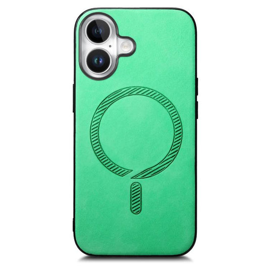 For iPhone 17 Solid Color Retro Magsafe PU Back Cover Phone Case(Green) - iPhone 17 Cases by buy2fix | Online Shopping UK | buy2fix