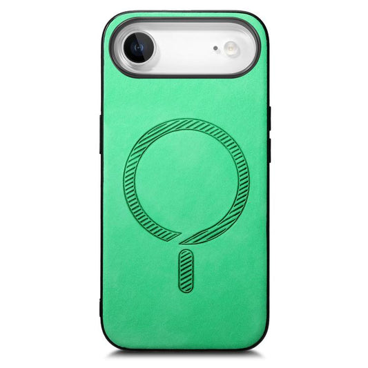 For iPhone Air Solid Color Retro Magsafe PU Back Cover Phone Case(Green) - iPhone Air Cases by buy2fix | Online Shopping UK | buy2fix