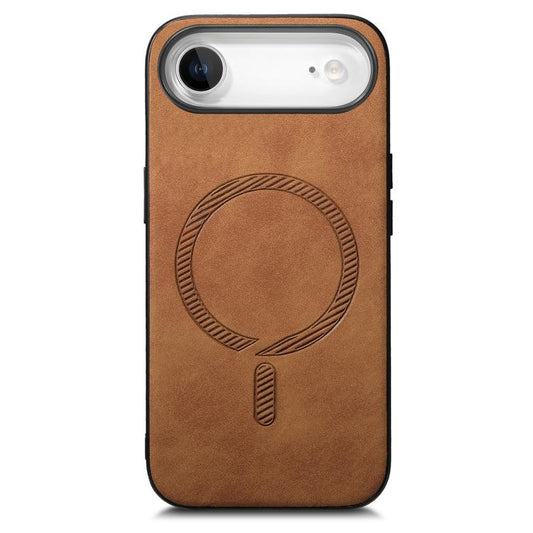 For iPhone Air Solid Color Retro Magsafe PU Back Cover Phone Case(Brown) - iPhone Air Cases by buy2fix | Online Shopping UK | buy2fix
