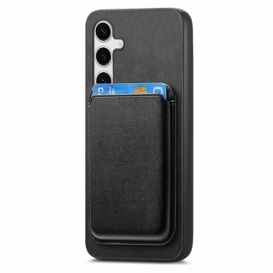 For Samsung Galaxy S25 5G Retro Magsafe Card Bag PU Back Cover Phone Case(Black) by buy2fix