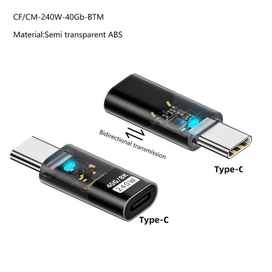 Type-C Male to Type-C Female 240W Data Transmission Charging Converter Adapter by buy2fix