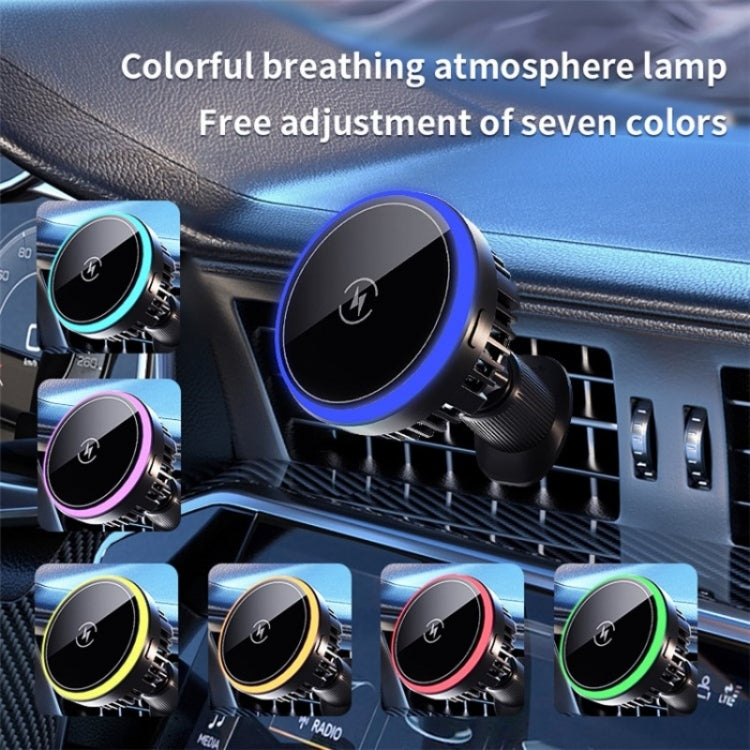 T1 With RGB Light Semiconductor Refrigeration Car Air Outlet Magnetic Wireless Charger - Wireless Charger Holders by buy2fix | Online Shopping UK | buy2fix