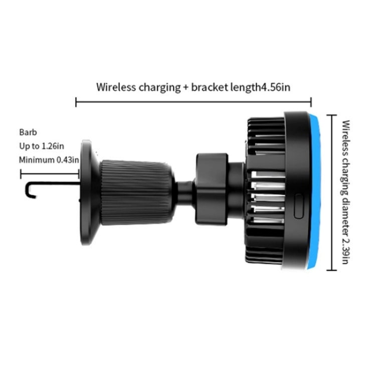 T1 With RGB Light Semiconductor Refrigeration Car Air Outlet Magnetic Wireless Charger - Wireless Charger Holders by buy2fix | Online Shopping UK | buy2fix
