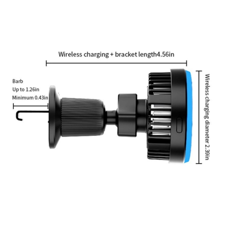 T2 Vehicle Air Vent Phone Charging Stand Magnetic Wireless Colorful Light Charger - Wireless Charger Holders by buy2fix | Online Shopping UK | buy2fix