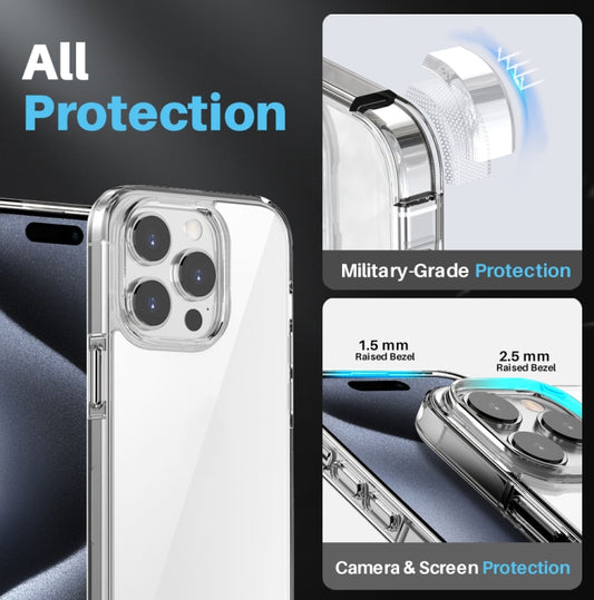 For iPhone 15 Pro NORTHJO 3 in 1 Clear Phone Case with Screen Film + Rear Lens Film - iPhone 15 Pro Cases by NORTHJO | Online Shopping UK | buy2fix