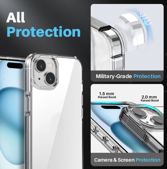 For iPhone 15 NORTHJO 3 in 1 Clear Phone Case with Screen Film + Rear Lens Film - iPhone 15 Tempered Glass by NORTHJO | Online Shopping UK | buy2fix