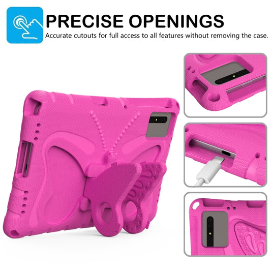 For Samsung Galaxy Tab S9 FE X510 Butterfly Bracket EVA Shockproof Tablet Case(Rose Red) by buy2fix