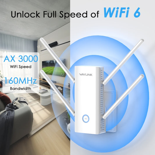 Wavlink WN583AX3 AX3000 Dual Band WiFi Repeater/AP/Router/Mesh Mode WiFi Extender, Plug:US Plug by WAVLINK