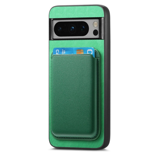 For Google Pixel 9 Pro Retro Magsafe Card Bag PU Back Cover Phone Case(Green) by buy2fix