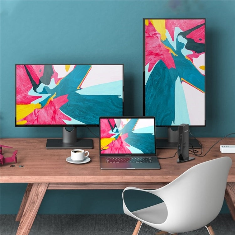 WAVLINK UG69PD5 USB-C HD 60Hz Monitor Adapter Dual 4K Display Docking Station, Plug:EU Plug by WAVLINK