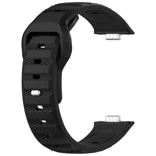 For Huawei Watch Fit 3 Wavy Dot Texture Silicone Sports Watch Band(Black) by buy2fix