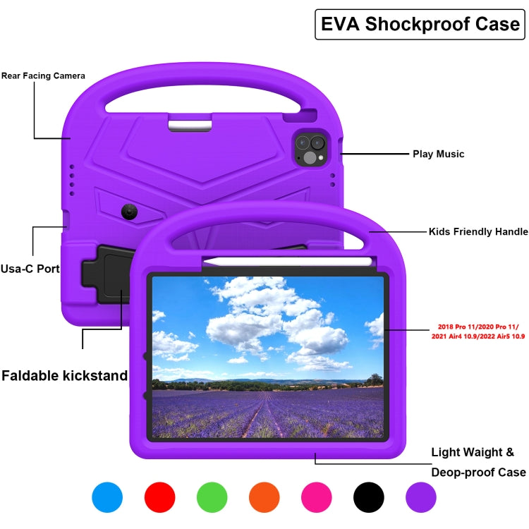 For iPad Air 11 2025 / 2024 Sparrow Style Shockproof Kickstand EVA Tablet Case(Purple) - iPad Air 11 2025 / 2024 Cases by buy2fix | Online Shopping UK | buy2fix