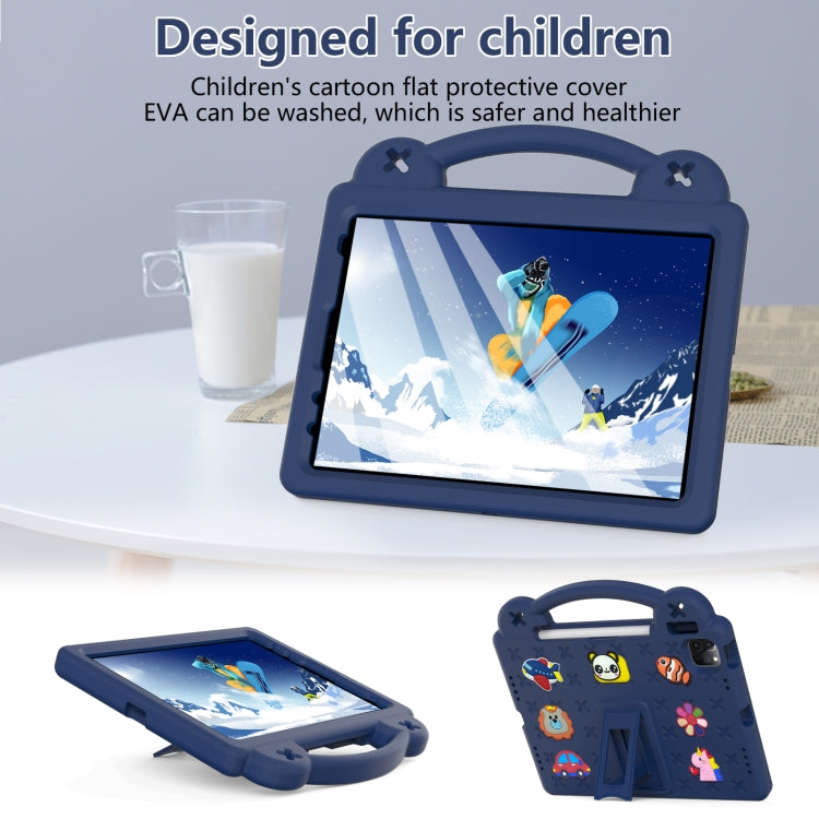 For iPad Air 11 2025 / 2024 Handle Kickstand Children EVA Shockproof Tablet Case(Navy Blue) - iPad Air 11 2025 / 2024 Cases by buy2fix | Online Shopping UK | buy2fix