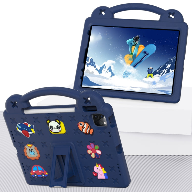 For iPad Air 11 2025 / 2024 Handle Kickstand Children EVA Shockproof Tablet Case(Navy Blue) - iPad Air 11 2025 / 2024 Cases by buy2fix | Online Shopping UK | buy2fix