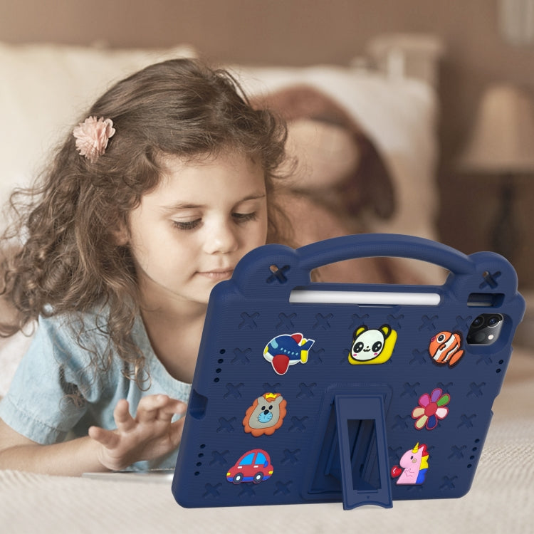 For iPad Air 11 2025 / 2024 Handle Kickstand Children EVA Shockproof Tablet Case(Navy Blue) - iPad Air 11 2025 / 2024 Cases by buy2fix | Online Shopping UK | buy2fix