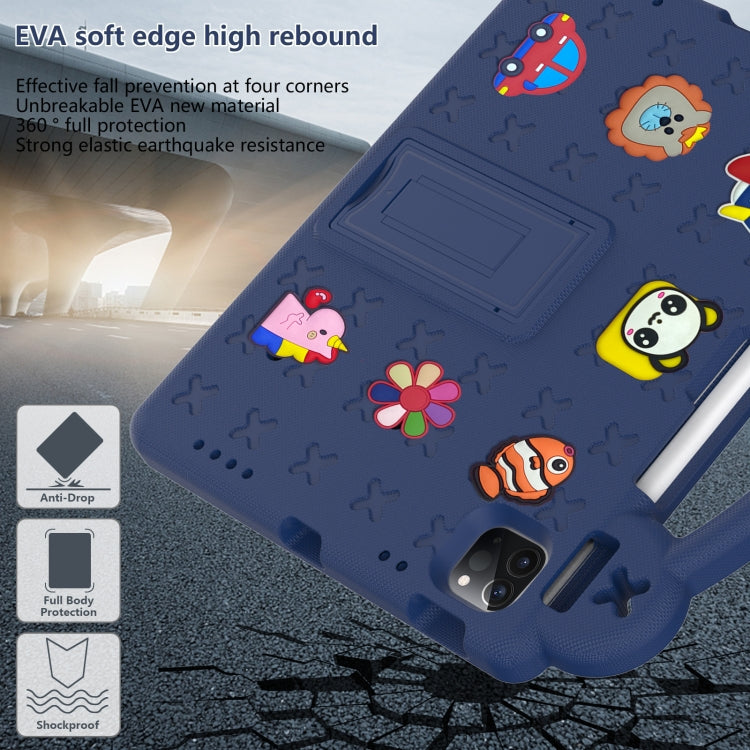 For iPad Air 11 2025 / 2024 Handle Kickstand Children EVA Shockproof Tablet Case(Navy Blue) - iPad Air 11 2025 / 2024 Cases by buy2fix | Online Shopping UK | buy2fix