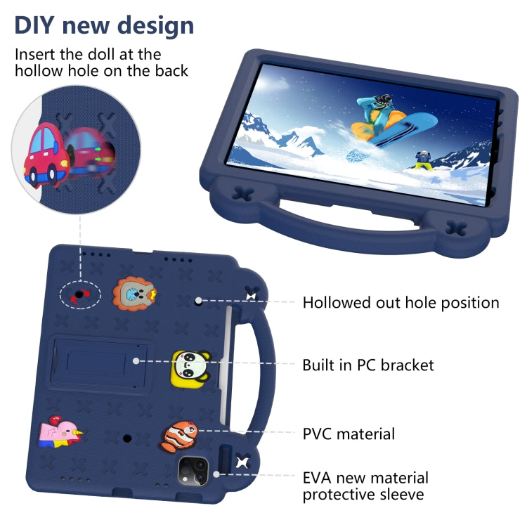 For iPad Air 11 2025 / 2024 Handle Kickstand Children EVA Shockproof Tablet Case(Navy Blue) - iPad Air 11 2025 / 2024 Cases by buy2fix | Online Shopping UK | buy2fix