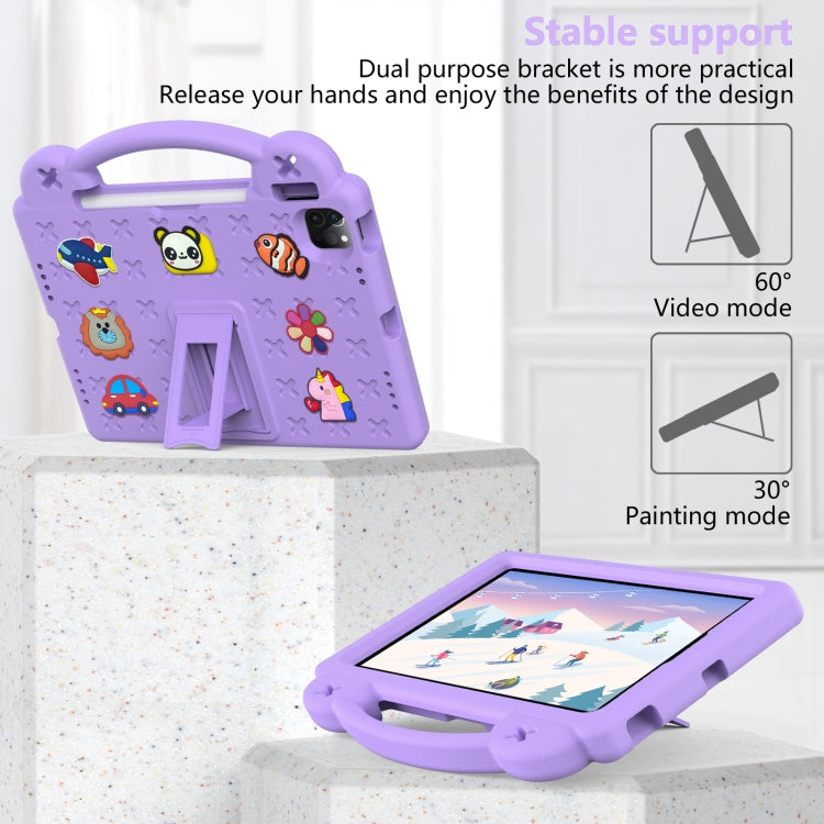 For iPad Pro 11 2024 Handle Kickstand Children EVA Shockproof Tablet Case(Light Purple) - iPad Pro 11 2024 Cases by buy2fix | Online Shopping UK | buy2fix