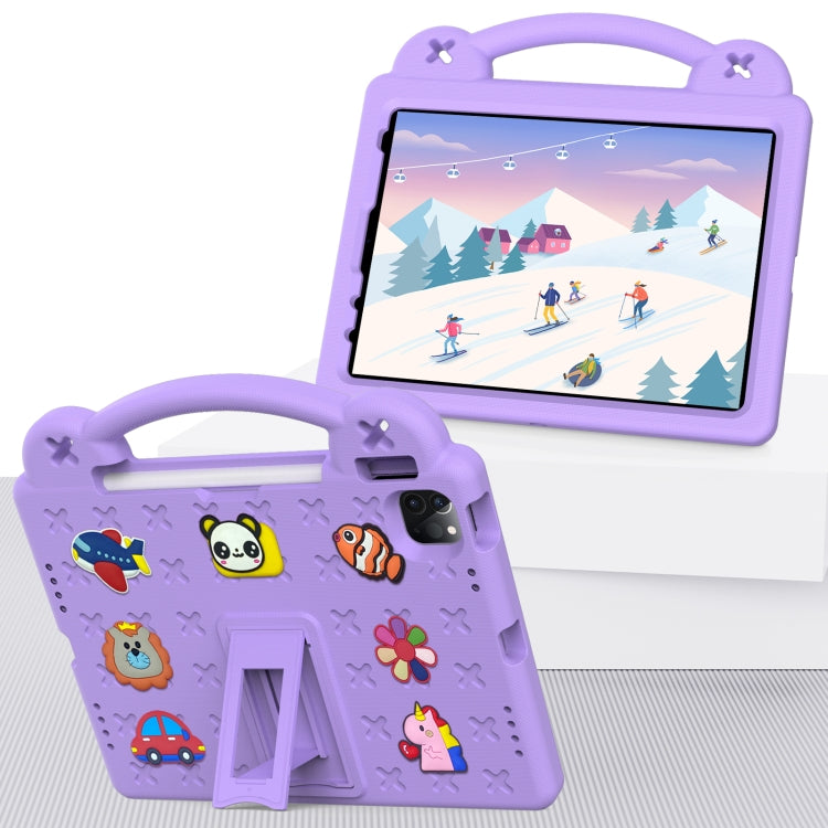 For iPad Pro 11 2024 Handle Kickstand Children EVA Shockproof Tablet Case(Light Purple) - iPad Pro 11 2024 Cases by buy2fix | Online Shopping UK | buy2fix