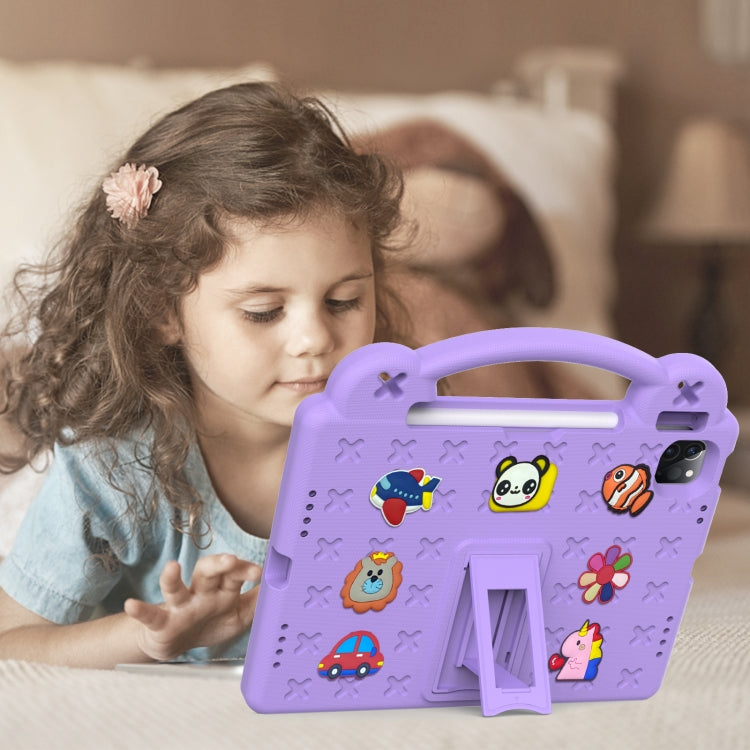 For iPad Pro 11 2024 Handle Kickstand Children EVA Shockproof Tablet Case(Light Purple) - iPad Pro 11 2024 Cases by buy2fix | Online Shopping UK | buy2fix