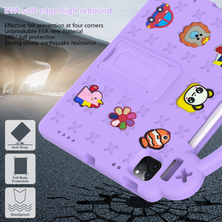For iPad Pro 11 2024 Handle Kickstand Children EVA Shockproof Tablet Case(Light Purple) - iPad Pro 11 2024 Cases by buy2fix | Online Shopping UK | buy2fix