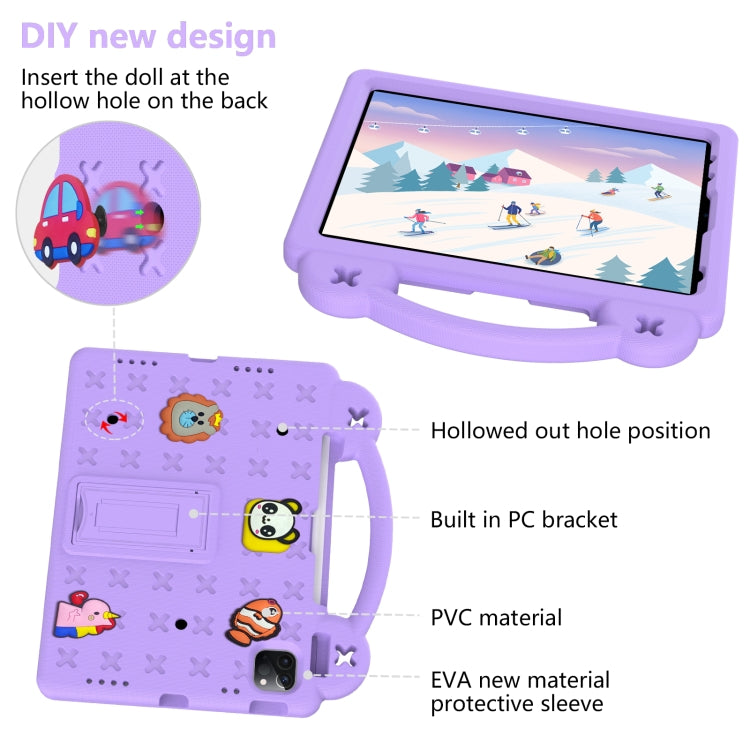 For iPad Pro 11 2024 Handle Kickstand Children EVA Shockproof Tablet Case(Light Purple) - iPad Pro 11 2024 Cases by buy2fix | Online Shopping UK | buy2fix