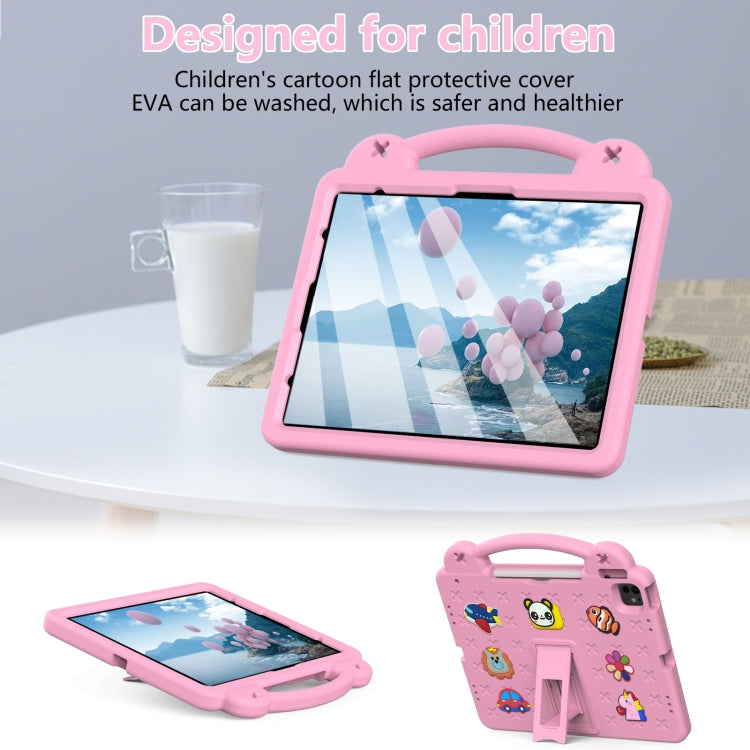 For iPad Pro 12.9 2022 / 2021 Handle Kickstand Children EVA Shockproof Tablet Case(Pink) - iPad Pro 12.9 (2022/2021) Cases by buy2fix | Online Shopping UK | buy2fix