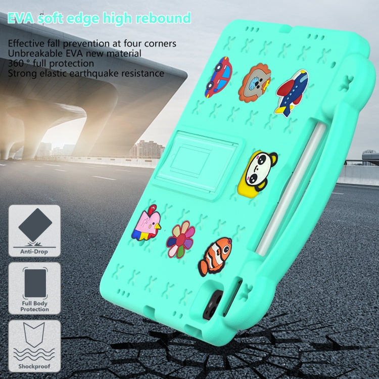 For iPad Pro 12.9 2022 / 2021 Handle Kickstand Children EVA Shockproof Tablet Case(Mint Green) - iPad Pro 12.9 (2022/2021) Cases by buy2fix | Online Shopping UK | buy2fix