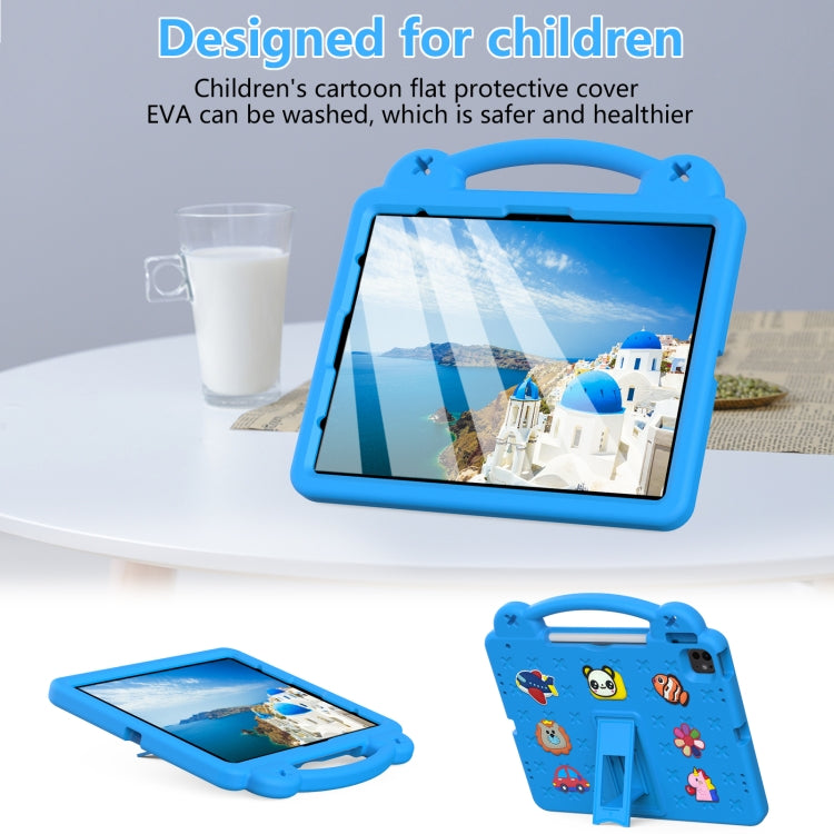 For iPad Pro 12.9 2022 / 2021 Handle Kickstand Children EVA Shockproof Tablet Case(Sky Blue) - iPad Pro 12.9 (2022/2021) Cases by buy2fix | Online Shopping UK | buy2fix