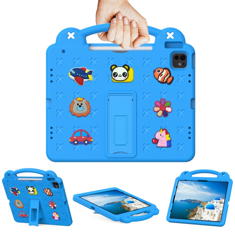 For iPad Pro 12.9 2022 / 2021 Handle Kickstand Children EVA Shockproof Tablet Case(Sky Blue) - iPad Pro 12.9 (2022/2021) Cases by buy2fix | Online Shopping UK | buy2fix