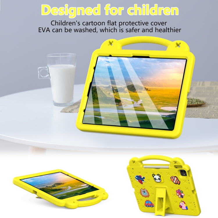 For iPad Pro 12.9 2022 / 2021 Handle Kickstand Children EVA Shockproof Tablet Case(Yellow) - iPad Pro 12.9 (2022/2021) Cases by buy2fix | Online Shopping UK | buy2fix