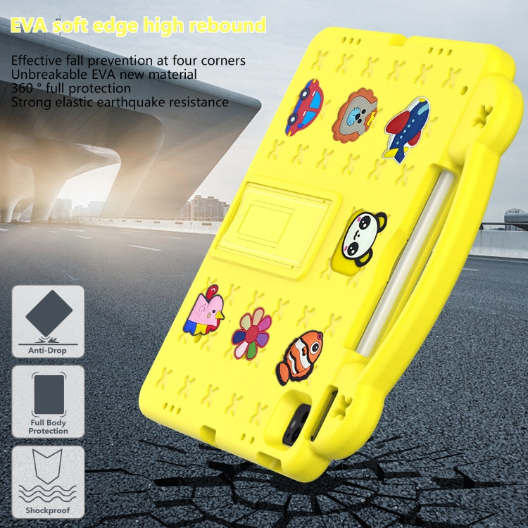 For iPad Pro 12.9 2022 / 2021 Handle Kickstand Children EVA Shockproof Tablet Case(Yellow) - iPad Pro 12.9 (2022/2021) Cases by buy2fix | Online Shopping UK | buy2fix