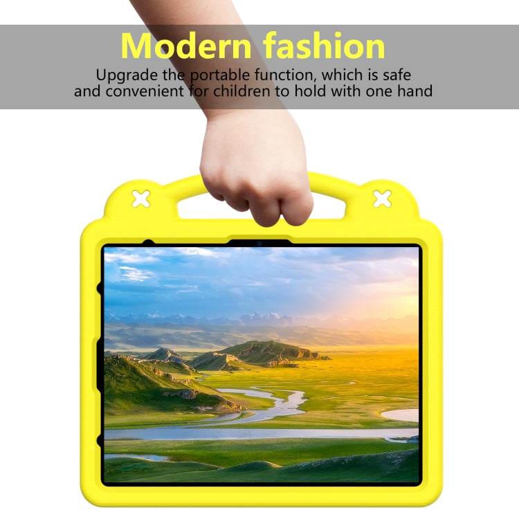 For iPad Pro 12.9 2022 / 2021 Handle Kickstand Children EVA Shockproof Tablet Case(Yellow) - iPad Pro 12.9 (2022/2021) Cases by buy2fix | Online Shopping UK | buy2fix