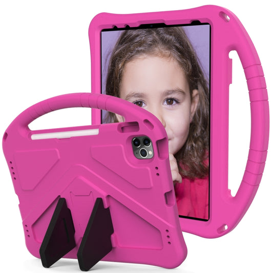 For iPad Air 11 2025 / 2024 EVA Shockproof Tablet Case with Holder(RoseRed) by buy2fix