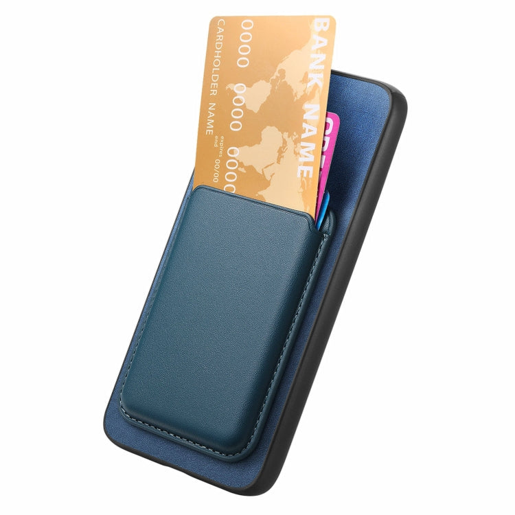 For OPPO Reno11 Global Retro Magsafe Card Bag PU Back Cover Phone Case(Blue) - OPPO Cases by buy2fix | Online Shopping UK | buy2fix