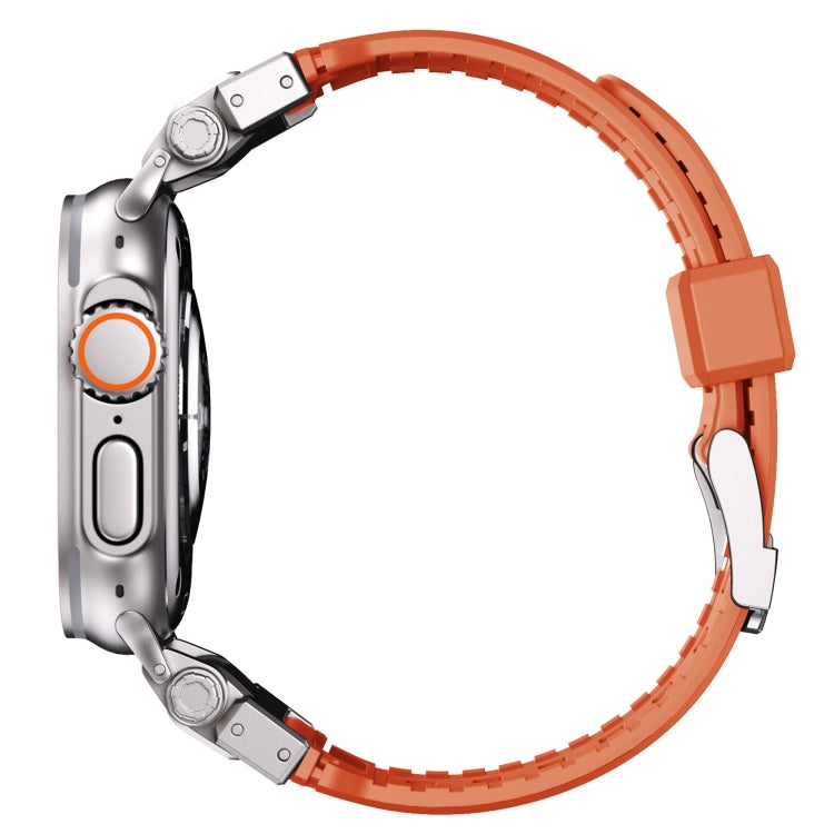 For Apple Watch SE 2023 44mm Silicone Armor Mecha Head Watch Band(Green) by buy2fix