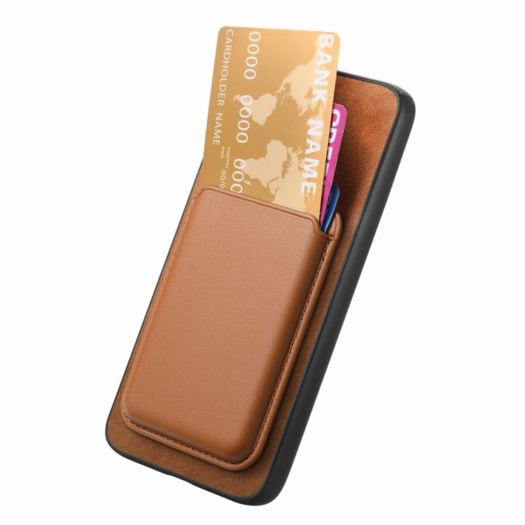 For Xiaomi Redmi Note 13 Pro+ Retro Magsafe Card Bag PU Back Cover Phone Case(Brown) - Xiaomi Cases by buy2fix | Online Shopping UK | buy2fix