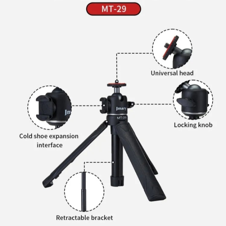 JMARY MT-29 Mini Extendable Live Streaming Desktop Tripod Selfie Stick Camera Phone Holder by Jmary
