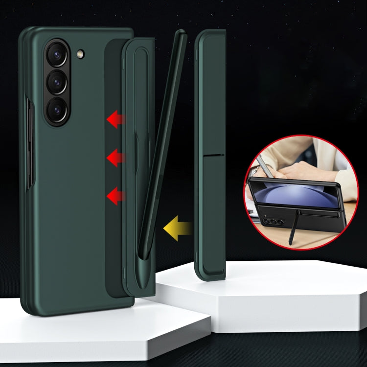 For Samsung Galaxy Z Fold6 5G 2 in 1 Holder Shockproof Phone Case with Pen Slot(Teal) - Galaxy Z Fold6 5G Cases by buy2fix | Online Shopping UK | buy2fix