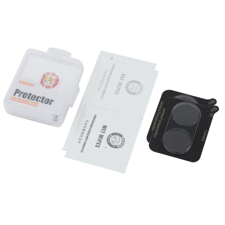 For vivo Y03 Global 2pcs ENKAY Hat-Prince 9H Rear Camera Lens Tempered Glass Film(Transparent) by ENKAY