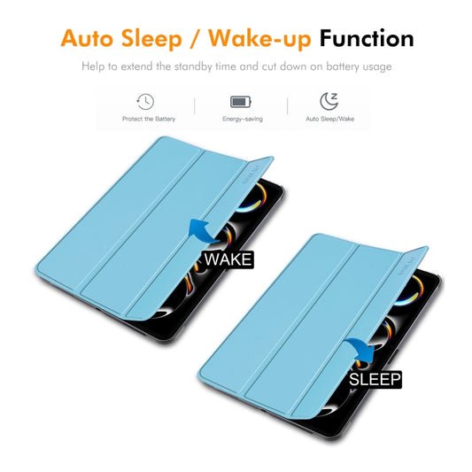 For iPad Pro 13 2025 / 2024 ENKAY Tri-fold Custer Texture Platic Leather Smart Tablet Case(Black) by ENKAY