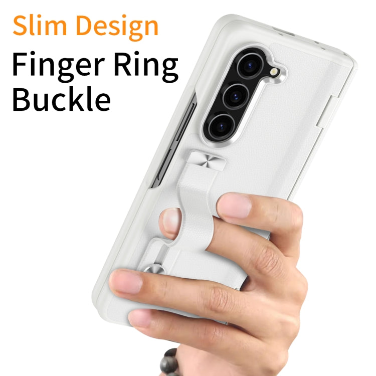 For Samsung Galaxy Z Fold6 5G All-inclusive Shockproof Phone Case with Holder(White) - Galaxy Z Fold6 5G Cases by buy2fix | Online Shopping UK | buy2fix