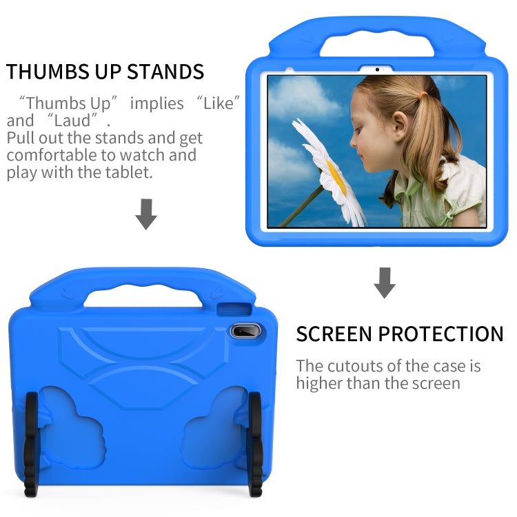 For iPad Air 11 2025 / 2024 Children EVA Shockproof Tablet Case with Thumb Bracket(Blue) - iPad Air 11 2025 / 2024 Cases by buy2fix | Online Shopping UK | buy2fix
