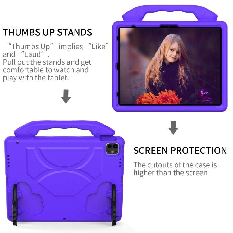For iPad Pro 12.9 2022 / 2021 / 2020 Children EVA Shockproof Tablet Case with Thumb Bracket(Purple) - iPad Pro 12.9 (2022/2021) Cases by buy2fix | Online Shopping UK | buy2fix